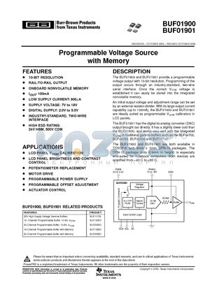 BUF01901 datasheet - Programmable Voltage Source with Memory