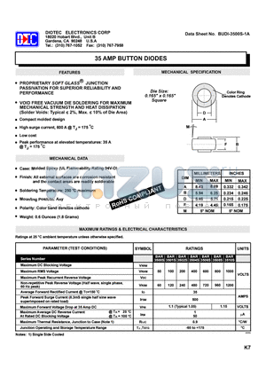 BAR3500S datasheet - 35 AMP BUTTON DIODES