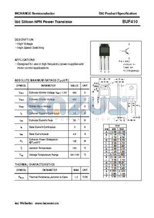 BUF410 datasheet - isc Silicon NPN Power Transistor