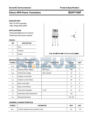 BUH715AF datasheet - Silicon NPN Power Transistors