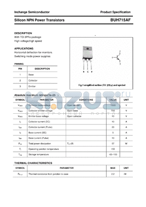 BUH715AF datasheet - Silicon NPN Power Transistors