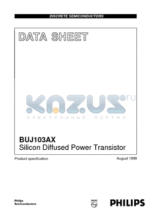 BUJ103AX datasheet - Silicon Diffused Power Transistor
