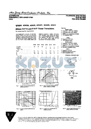 40410 datasheet - Silicon N-P-N and P-N-P Power Transistors