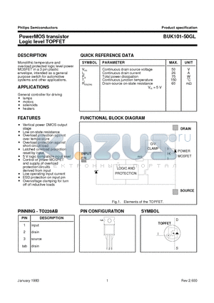 BUK101-50GL datasheet - PowerMOS transistor