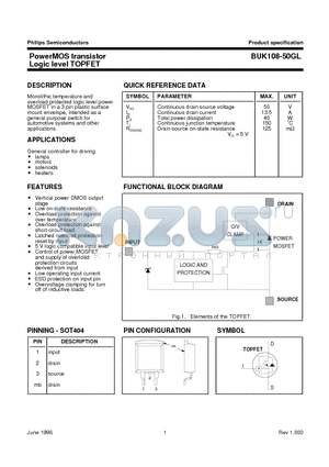 BUK108-50GL datasheet - PowerMOS transistor Logic level TOPFET