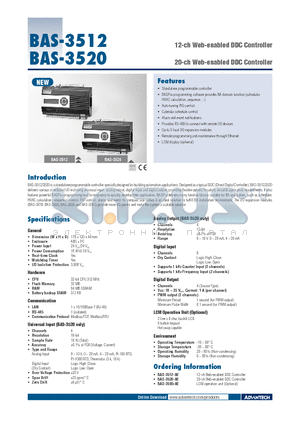 BAS-3595-AE datasheet - 12-ch Web-enabled DDC Controller