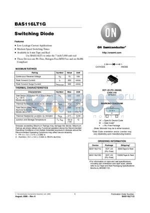 BAS116LT1 datasheet - Switching Diode