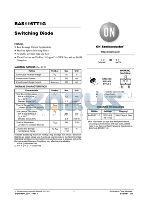 BAS116TT1G datasheet - Switching Diode