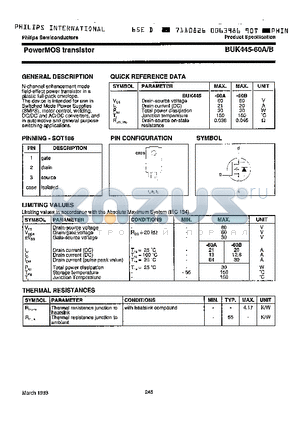 BUK445-60A datasheet - POWERMOS TRANSISTOR