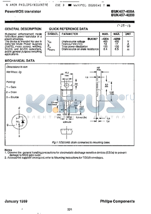 BUK457-400B datasheet - POWER MOS TRANSISTOR