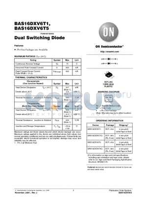 BAS16DXV6T1 datasheet - Dual Switching Diode