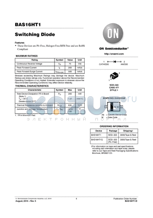 BAS16HT1_10 datasheet - Switching Diode