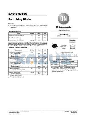 BAS16M3T5G datasheet - Switching Diode