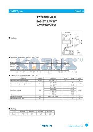 BAS16T datasheet - Switching Diode