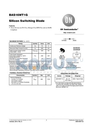 BAS16WT1G datasheet - Silicon Switching Diode