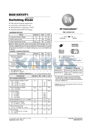 BAS16XV2T1 datasheet - Switching Diode