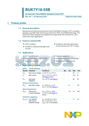 BUK7Y18-55B datasheet - N-channel TrenchMOS standard level FET