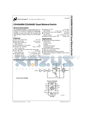 4066 datasheet - Quad Bilateral Switch