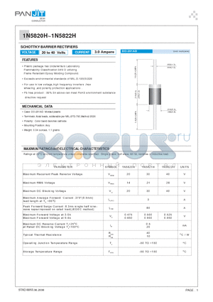 1N5820H datasheet - SCHOTTKY BARRIER RECTIFIERS