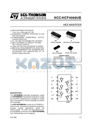 4069UB datasheet - HEX INVERTER