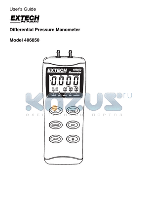 406850 datasheet - Differential Pressure Manometer