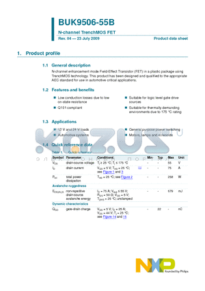 BUK9506-55B datasheet - N-channel TrenchMOS FET