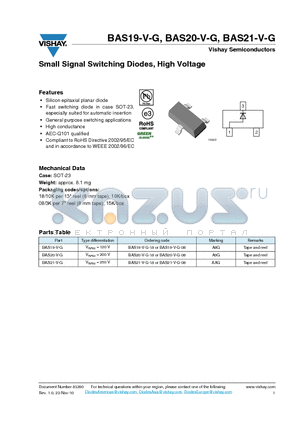 BAS19-V-G_12 datasheet - Small Signal Switching Diodes, High Voltage