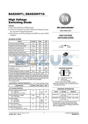 BAS20HT1G datasheet - High Voltage Switching Diode