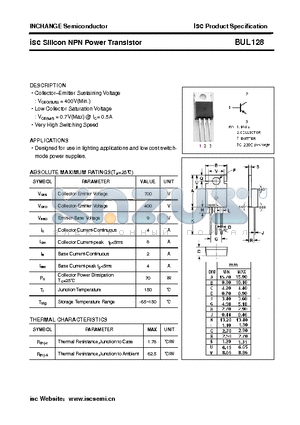 BUL128 datasheet - isc Silicon NPN Power Transistor
