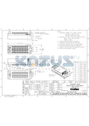 0465573447 datasheet - SEARAY SLIM RECEPTACLE ASSEMBLY .050 PITCH