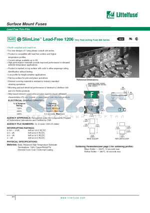 0466005. datasheet - Surface Mount Fuses - Lead-Free Thin-Film