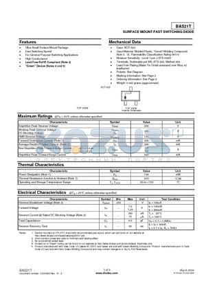 BAS21T_09 datasheet - SURFACE MOUNT FAST SWITCHING DIODE