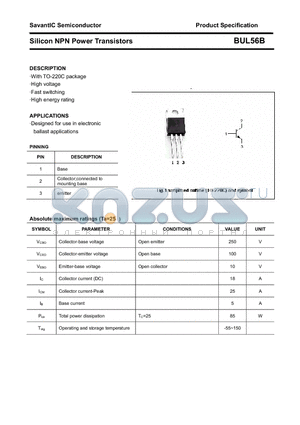 BUL56B datasheet - Silicon NPN Power Transistors