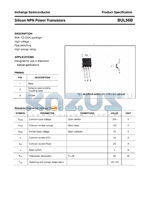 BUL56B datasheet - Silicon NPN Power Transistors