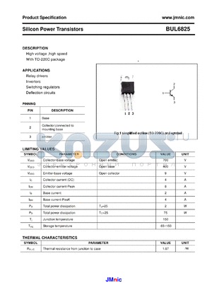 BUL6825 datasheet - Silicon Power Transistors