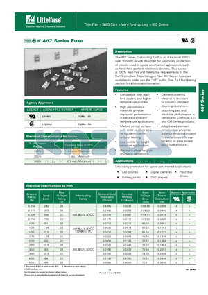 0467004.NRHF datasheet - Surface Mount Fuses Thin Film > 0603 Size > Very Fast-Acting > 467 Series