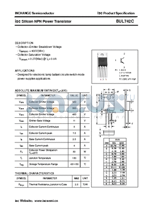 BUL742C datasheet - isc Silicon NPN Power Transistor