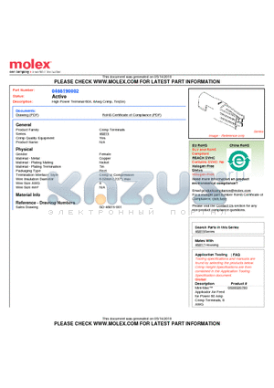 0468190002 datasheet - High Power Terminal 60A, 8Awg Crimp, Tin(Sn)