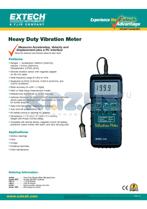 407001 datasheet - Heavy Duty Vibration Meter