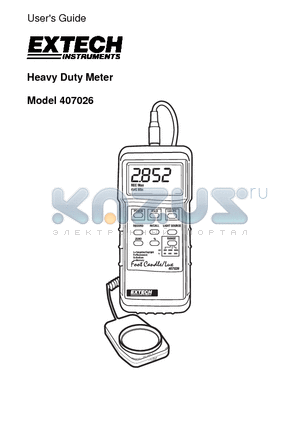 407026 datasheet - Heavy Duty Meter