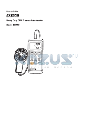 407113 datasheet - Heavy Duty CFM Thermo-Anemometer