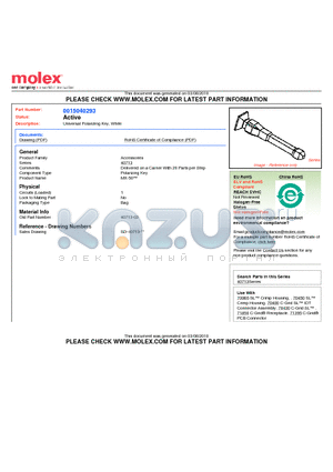 40713-02 datasheet - Universal Polarizing Key, White