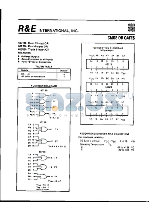 4071B datasheet - CMOS OR GATES