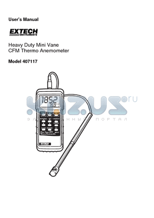 407117 datasheet - Heavy Duty Mini Vane CFM Thermo Anemometer