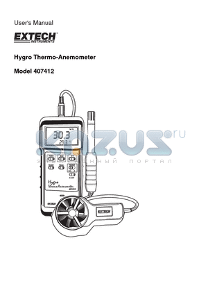 407412 datasheet - Hygro Thermo-Anemometer