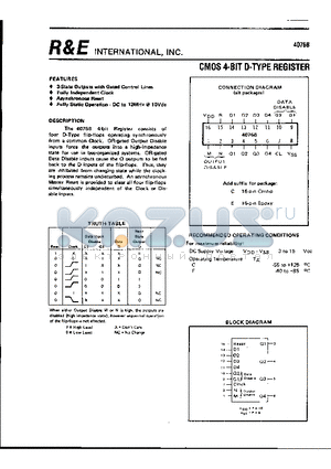 4076B datasheet - CMOS 4-BIT D-TYPE REGISTER