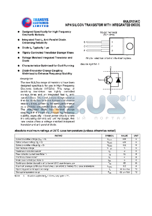 BULD125KC datasheet - NPN SILICON TRANSISTOR WITH INTEGRATED DIODE