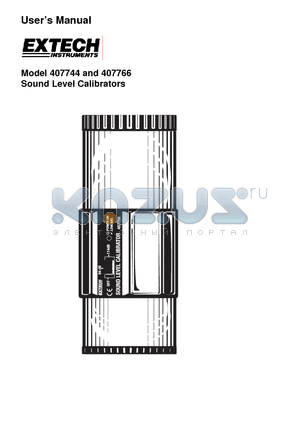 407766 datasheet - Sound Level Calibrators