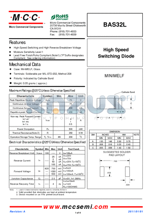 BAS32L datasheet - High Speed Switching Diode