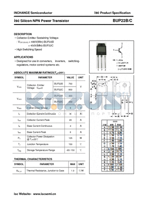 BUP22B datasheet - isc Silicon NPN Power Transistor